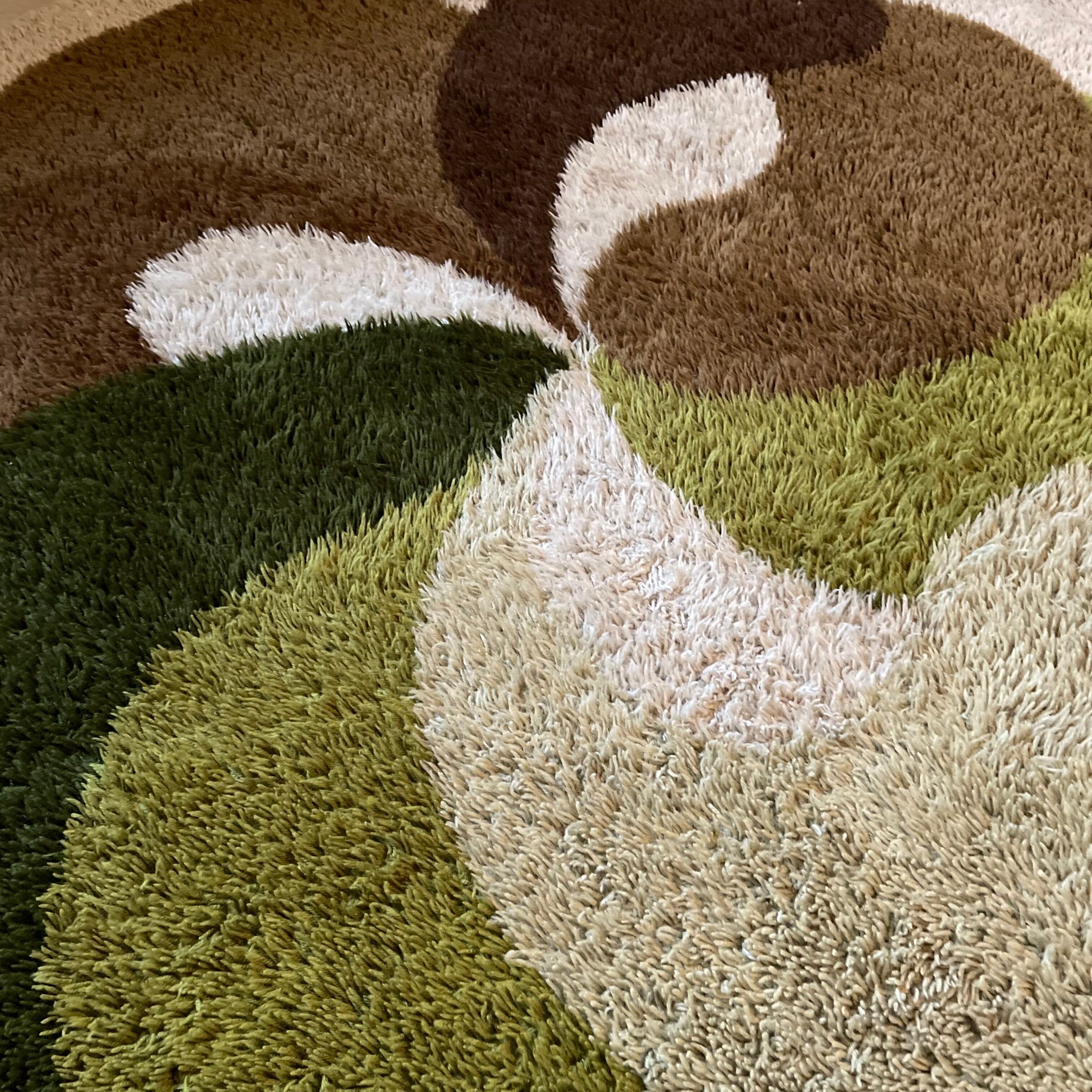 Xl psychedelic high pile rya rug desso netherlands, 1970s