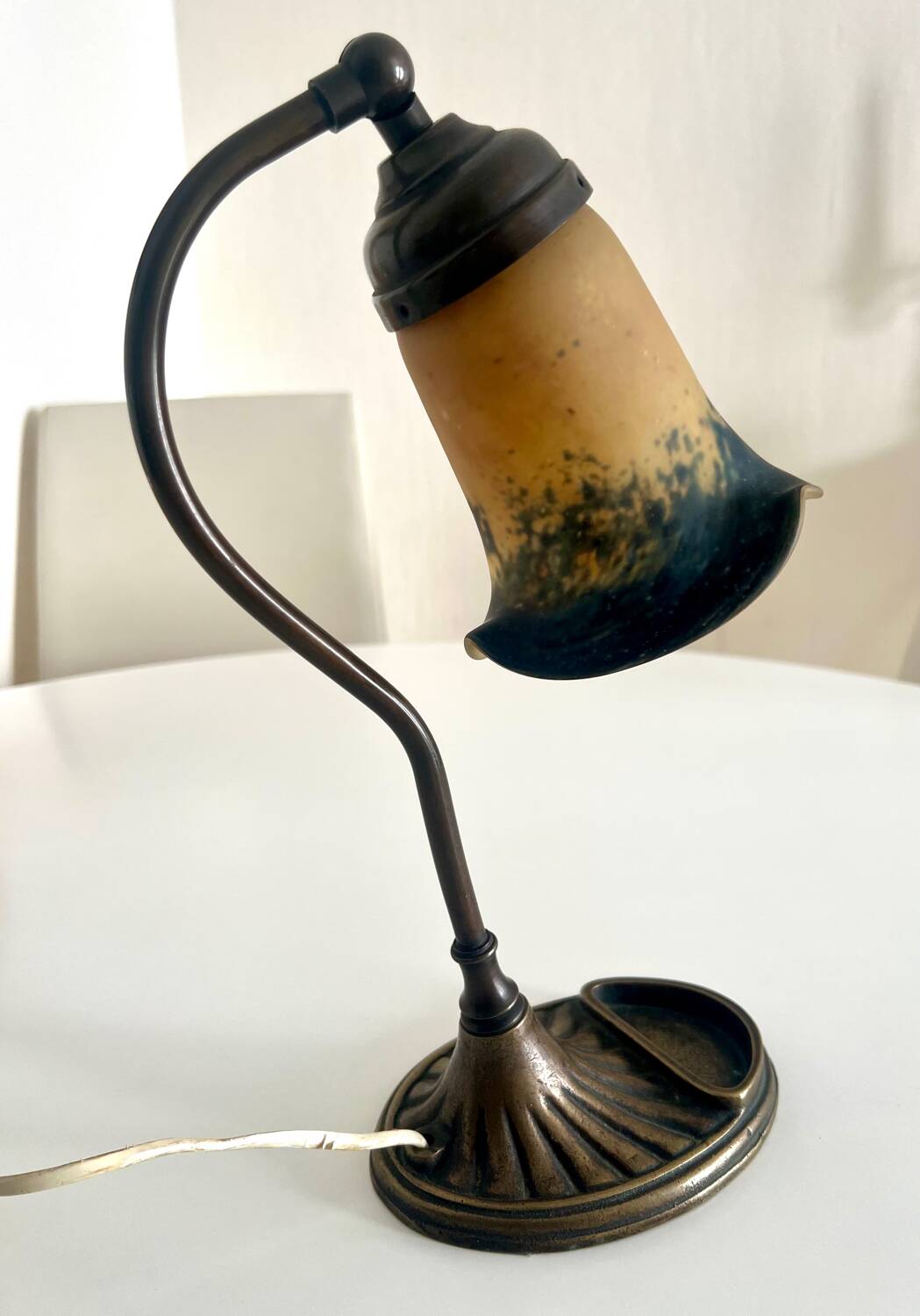 Adjustable table lamp in glass paste, 1960s