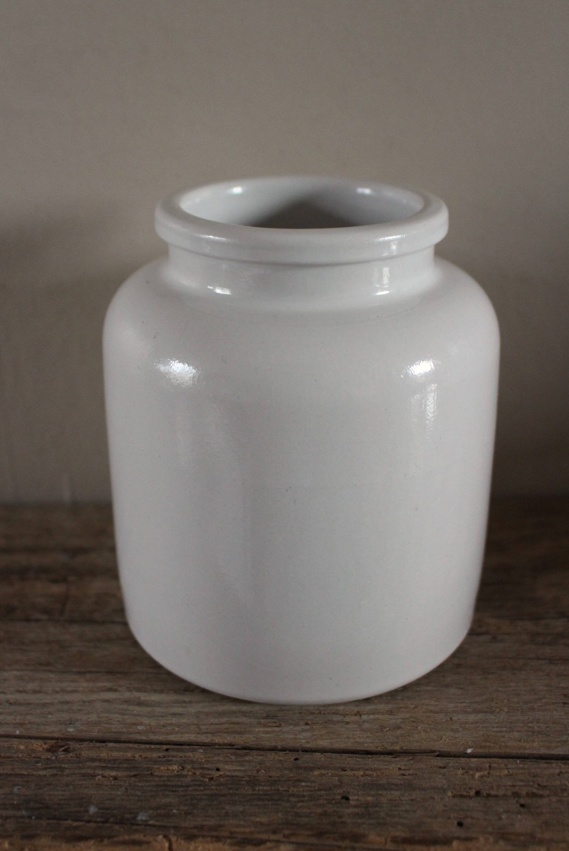 Vintage mustard pot in glazed stoneware