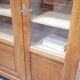 Vintage wooden glass bookcase cabinet