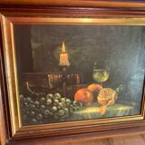 Still life table grapes and oranges