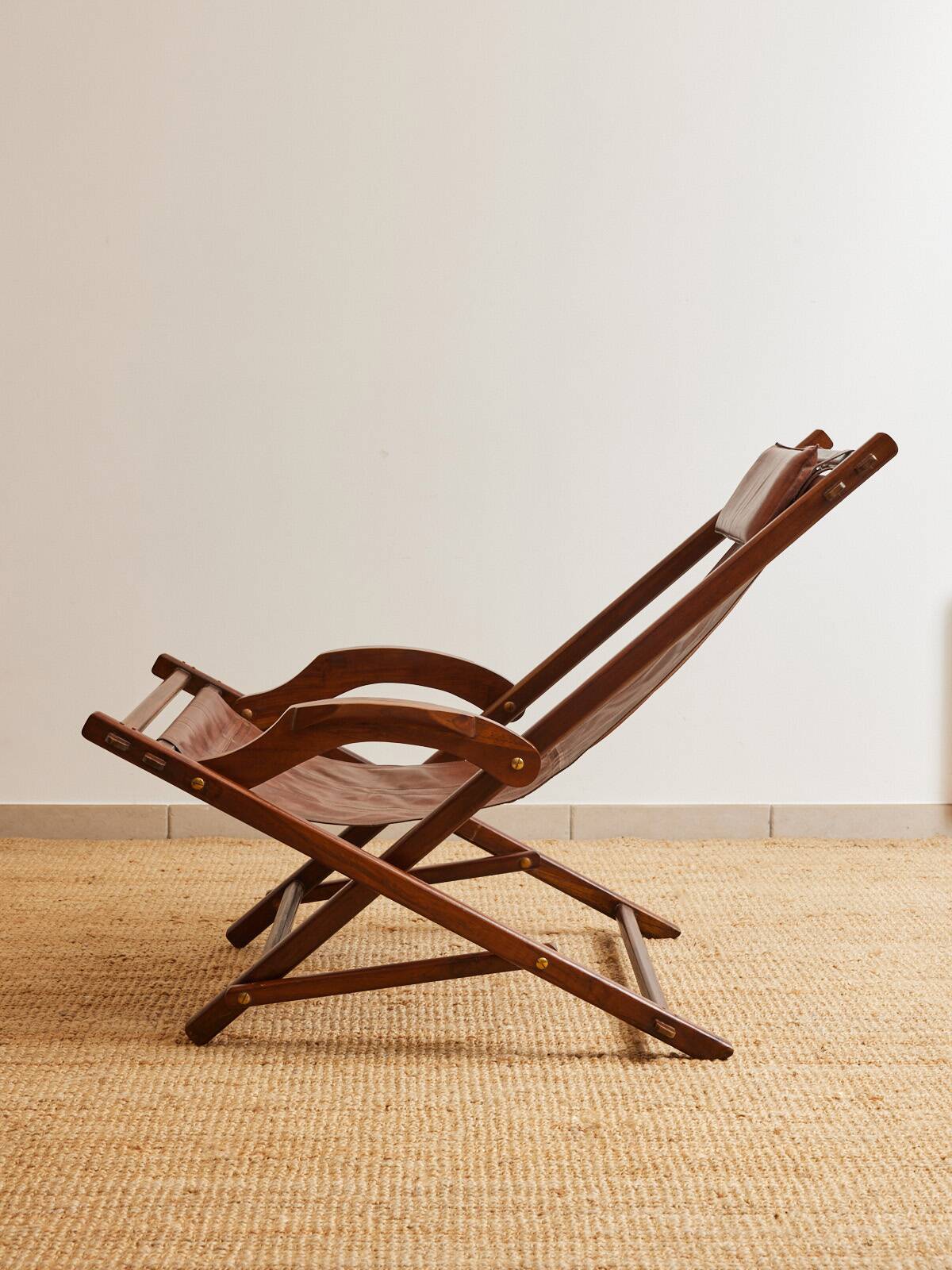 Vintage wooden deckchair