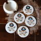 Set of 5 marble and inlaid stone coasters - Artisanal