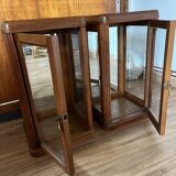 Pair of beveled glass display cases