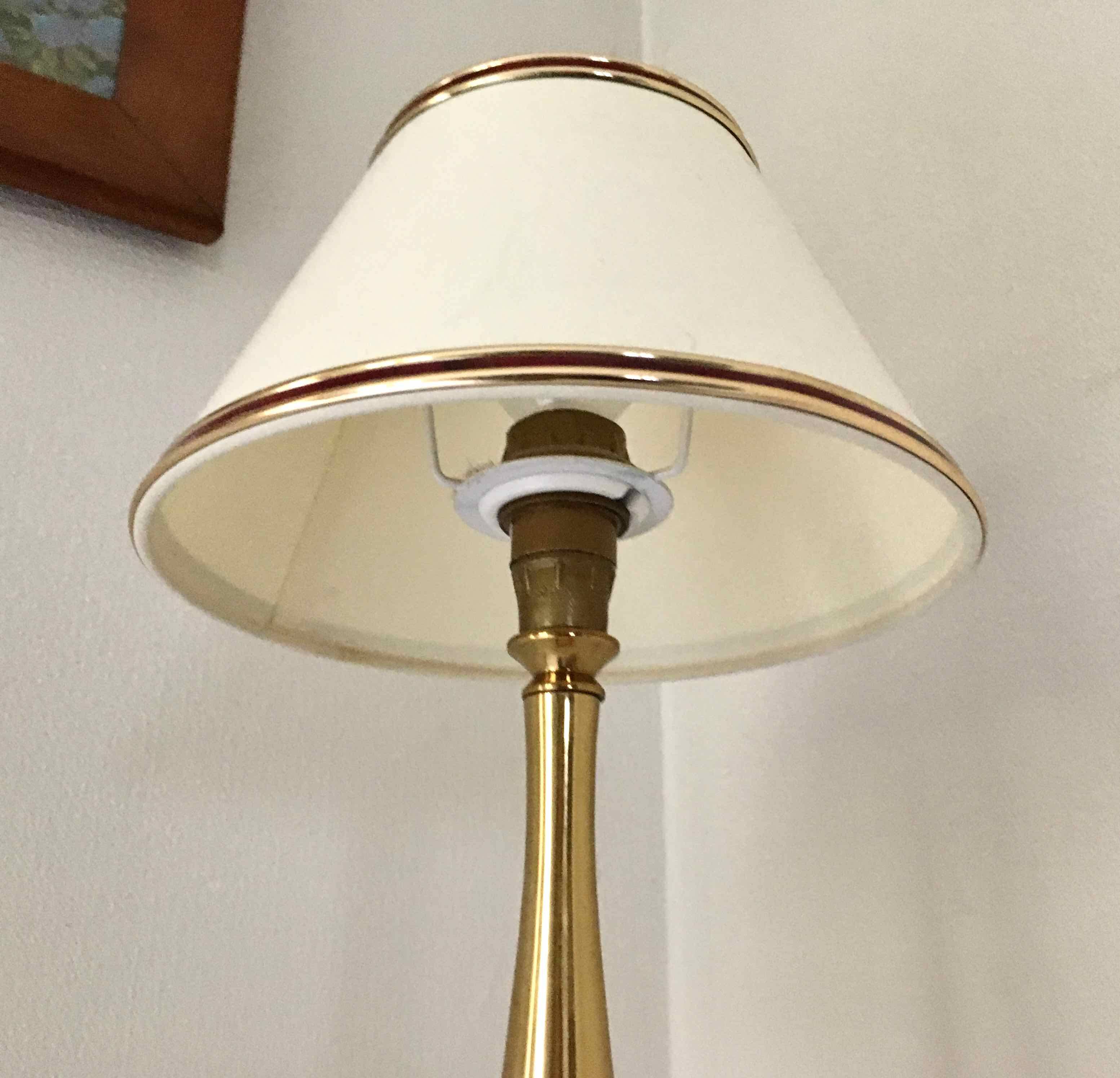 Brass base bedside lamp