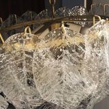 Sheets of frosted glass of Murano of Mazzega 1960 chandelier