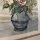 Original watercolor painting monfranc bouquet of flowers + gilded wood frame #a222