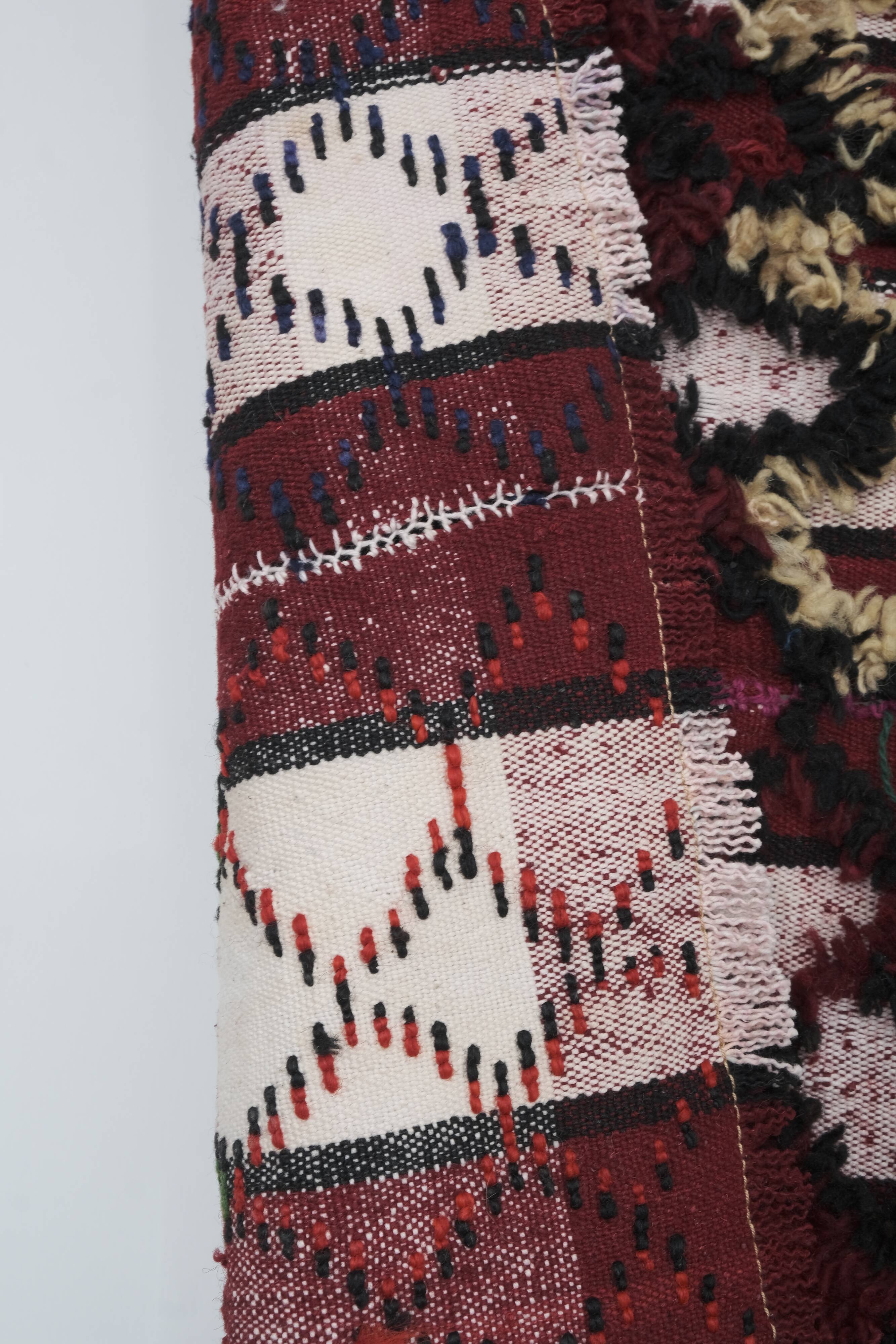 Vintage Anatolian Oushak Kars Handwoven Distressed Ushak Area Rug 5'3'' x 7'1''