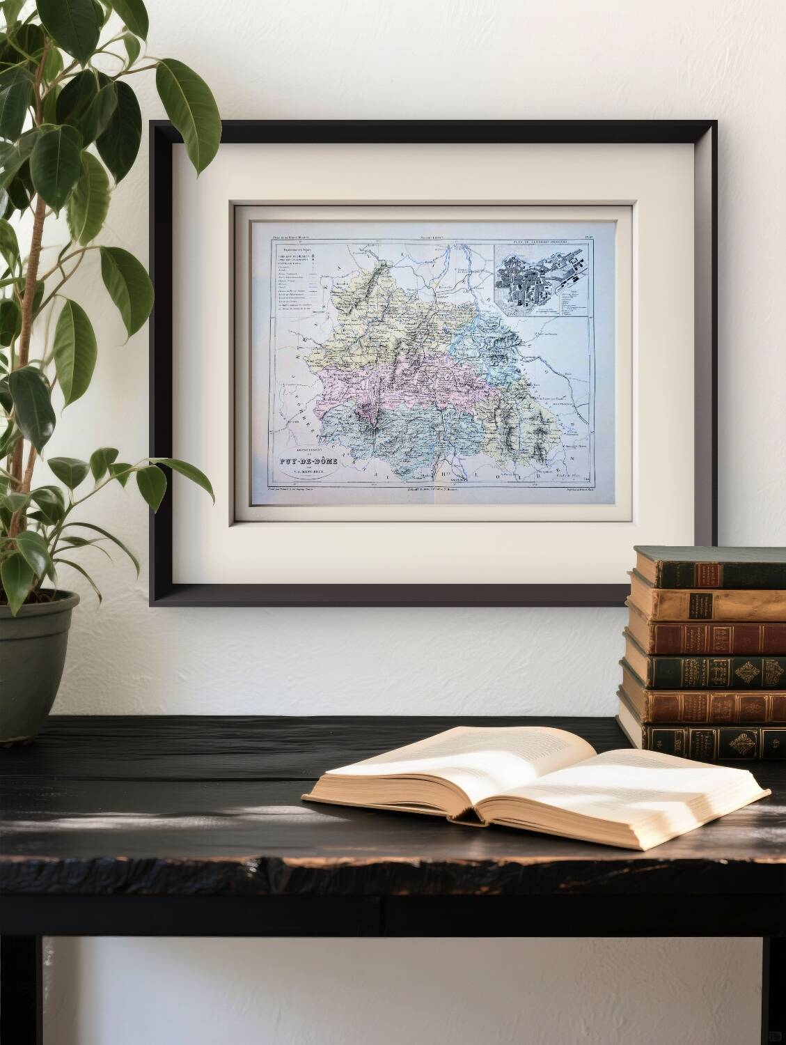 Puy-De-Dôme, carte ancienne, imprimée en 1883.