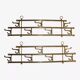 1 of 2 brass coat racks with 7 foldable hooks 1940s art-deco