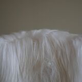 Pair of Scandinavian armchairs in oak and long-haired Icelandic sheepskin by Henning Kjærnulf, 1950.