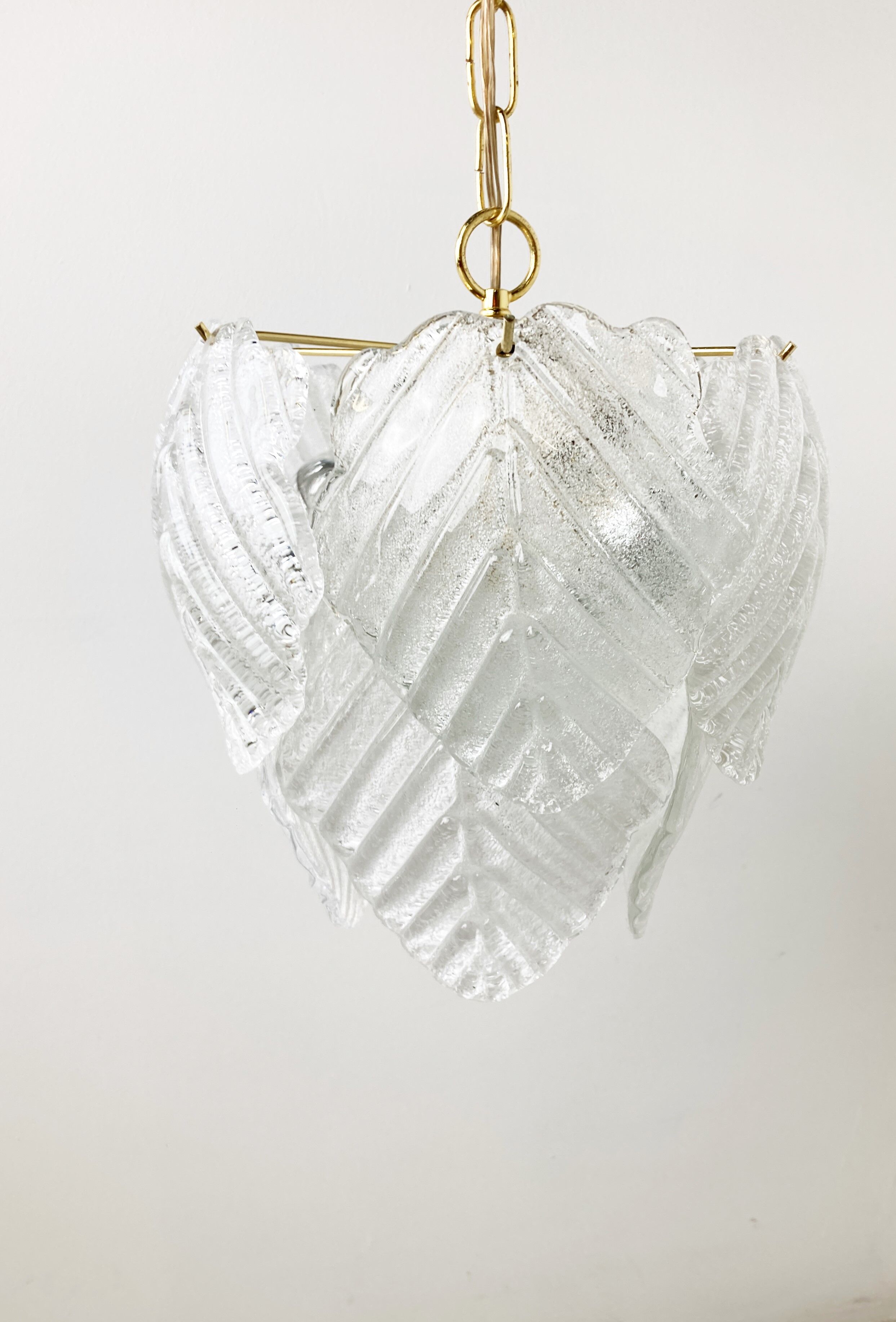 Vintage murano leaf chandelier, 1970s
