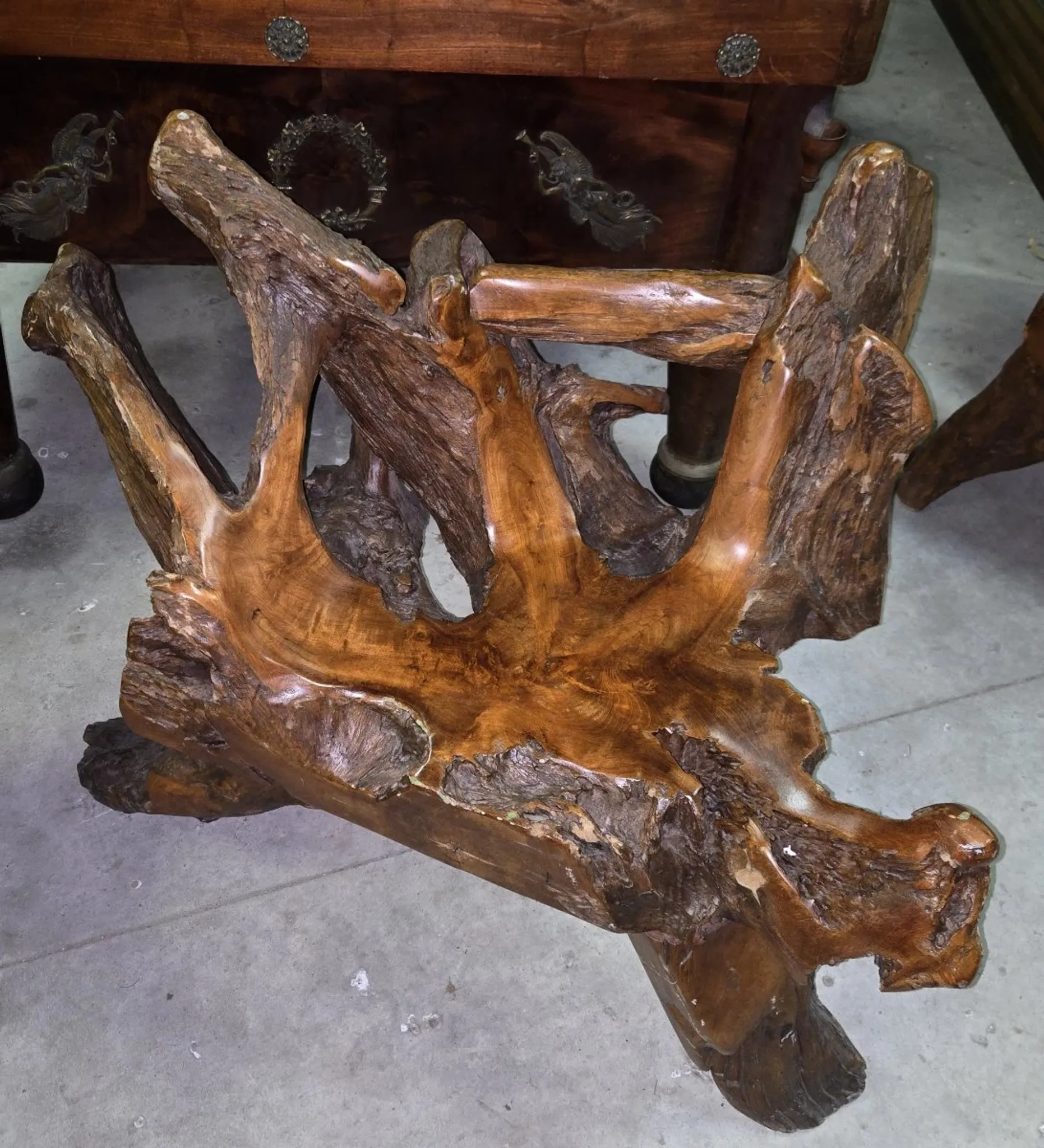 Rare armchair made from tree roots