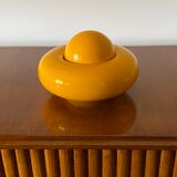 Sergio Asti, Yellow ceramic sculpture / box, Gabbianelli Italy ca. 1971