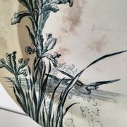 Ensemble 4 terres de fer anciennes – décors naturalistes – vers 1890-1910