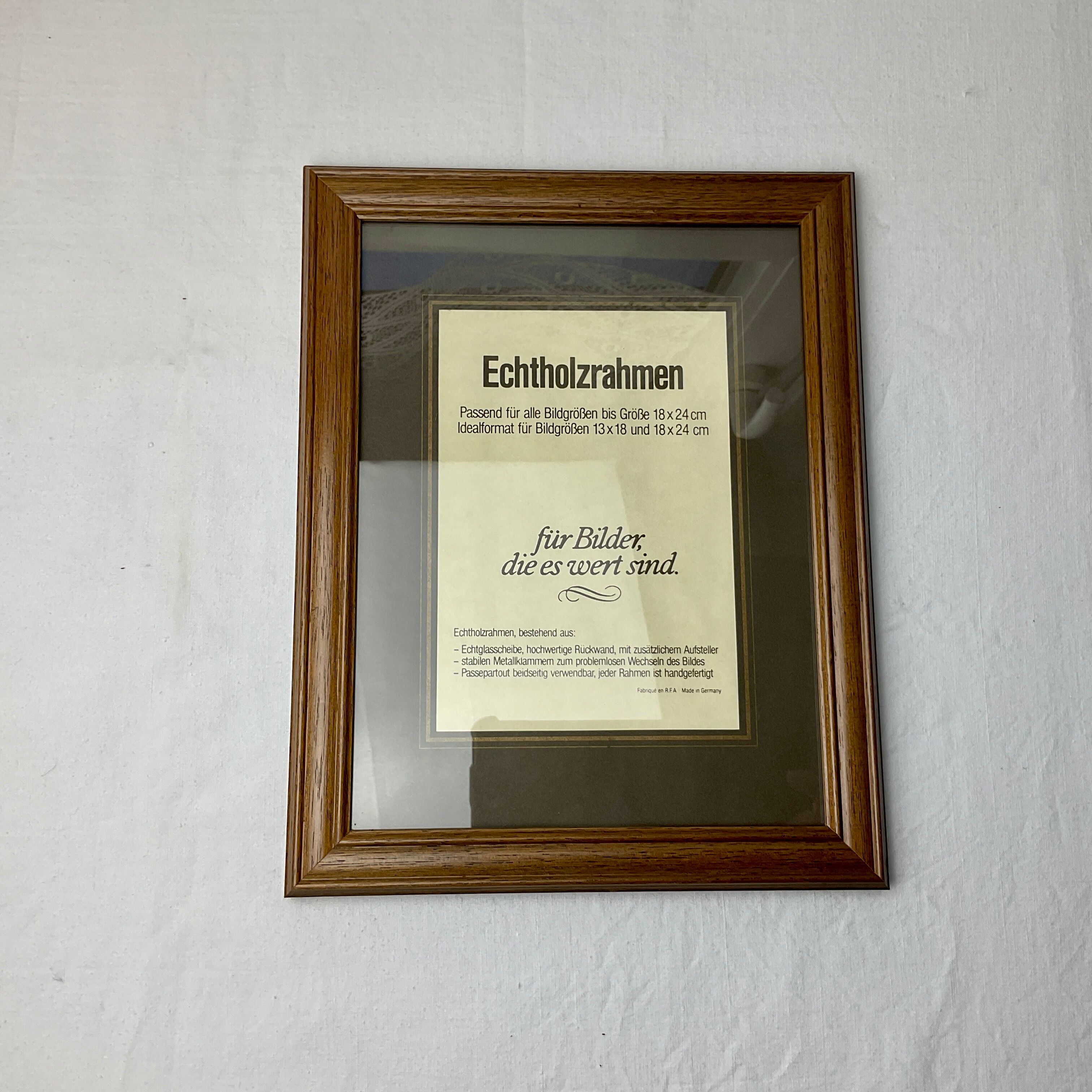 Retro frame in medium oak wood