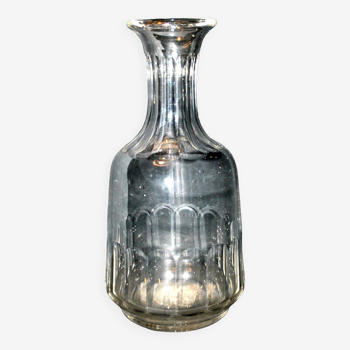 Carafe de bistrot ancienne en verre soufflé taillé à côtes - Carafe à eau pour absinthe pastis