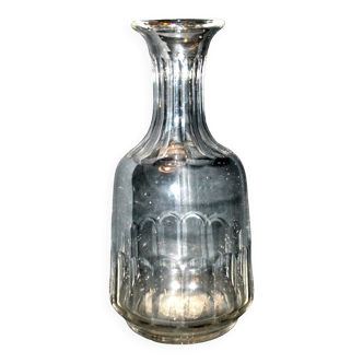 Antique bistro carafe in rib-cut blown glass - Water decanter for absinthe pastis