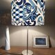 table lamp with a stem base and lampshade | handmade | blue/white tiles