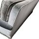 Vintage blue-grey velvet fringed seat / armchair