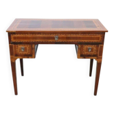 Antique Desk In Walnut Inlaid, Italy Late 19th Century