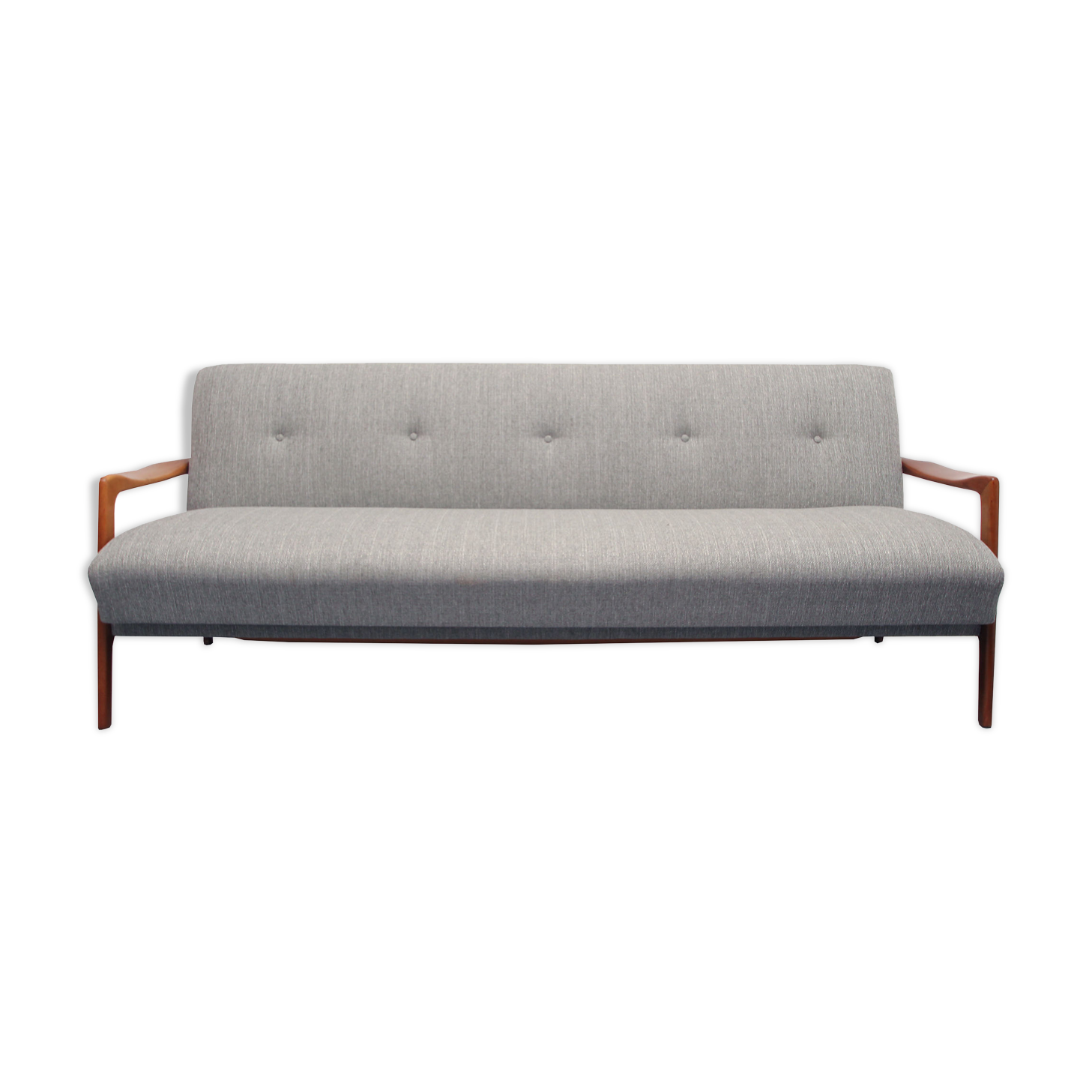 1960s sofa/daybed convertible in cherrywood