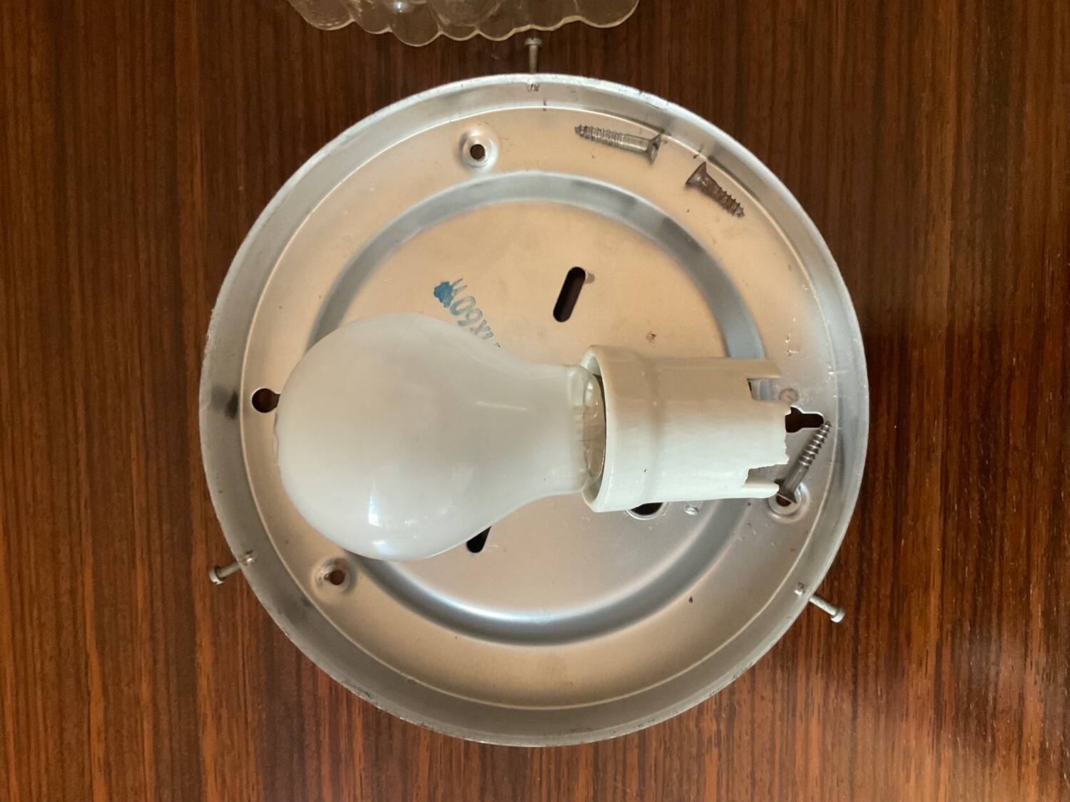 Vintage ceiling or wall light in molded glass