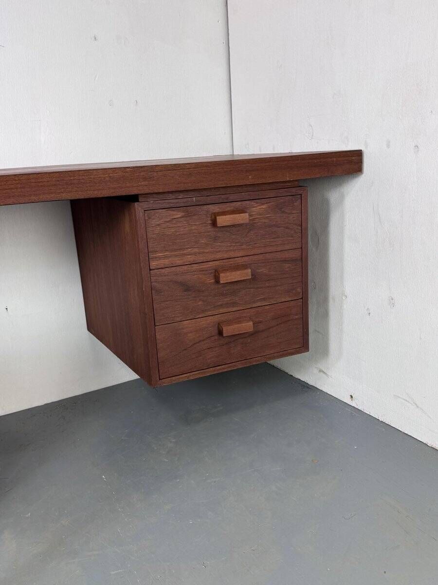 Danish modernist desk in teak, 1950s