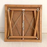 Folding Coffee Table "PLIDEAL" Beech & Black Faux Leather 50s Vintage