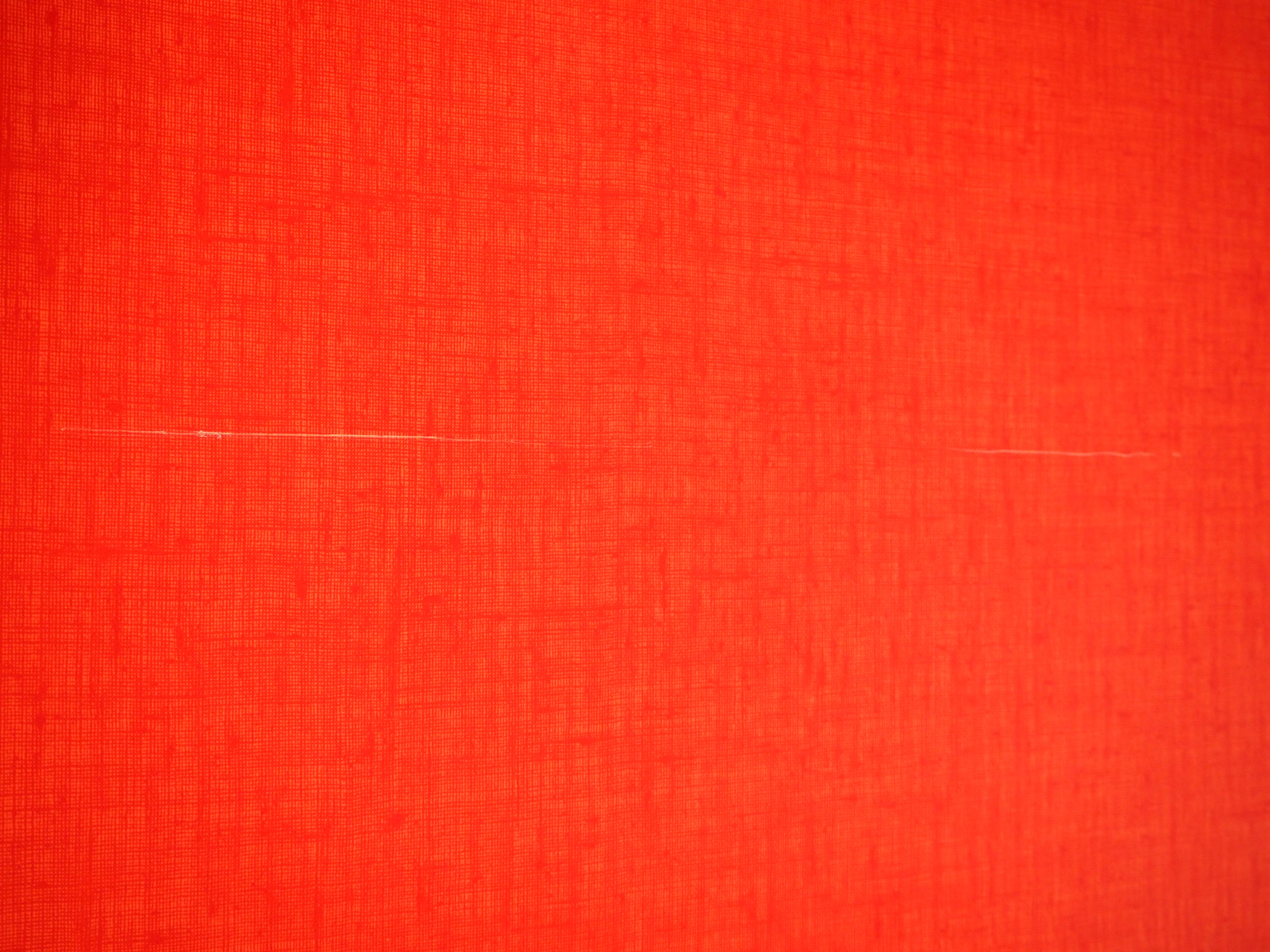 TABLE with two Italian EXTENSIONS and its 6 vintage CHAIRS of the 1970s in red color