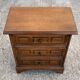 Vintage bedside cabinet with three drawers in moulded wood, Louis XV style.