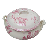 Soupière en terre de fer de Gien modèle Aubépine rose