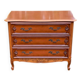 Commode vintage Louis XV en bois imitation des années 80