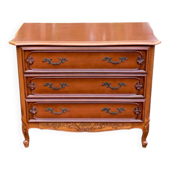 Commode vintage Louis XV en bois imitation des années 80