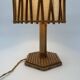 Rattan Table Lamp with Crosshatch Shade, Attributed to Louis Sognot,