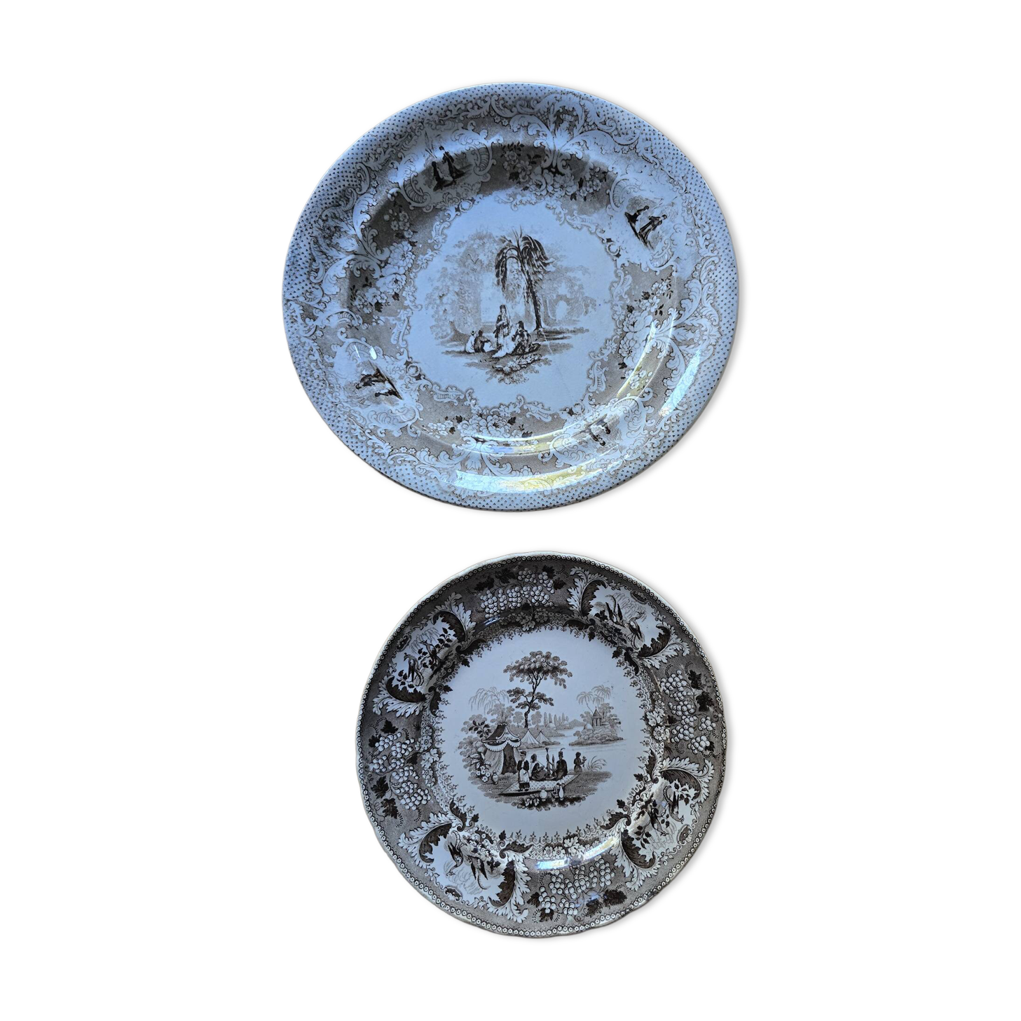 2 assiettes orientalistes XIXe siècle
