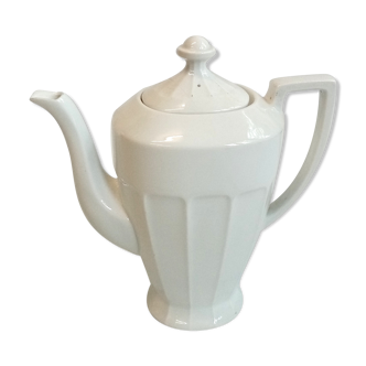 White coffee maker made of old porcelain