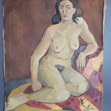 Tableau Ancien Portrait Nu Huile Sur Toile