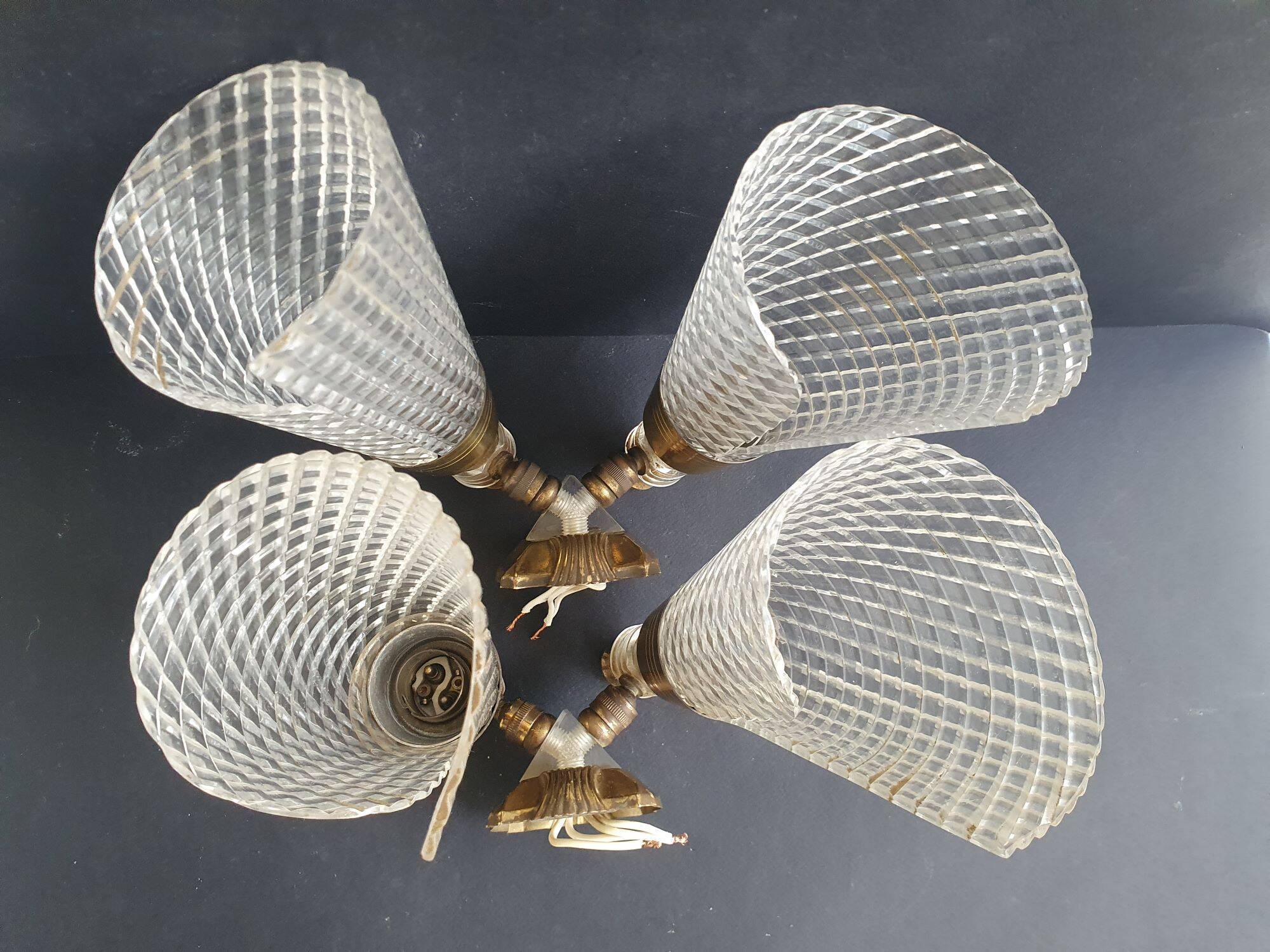 Pair of double light wall sconces from the 1960s.