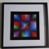 Tableau Vintage Art Optique - Victor Vasarely - Frame 40x40cm