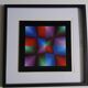 Tableau Vintage Art Optique - Victor Vasarely - Frame 40x40cm