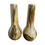Set of two flamed stoneware vases