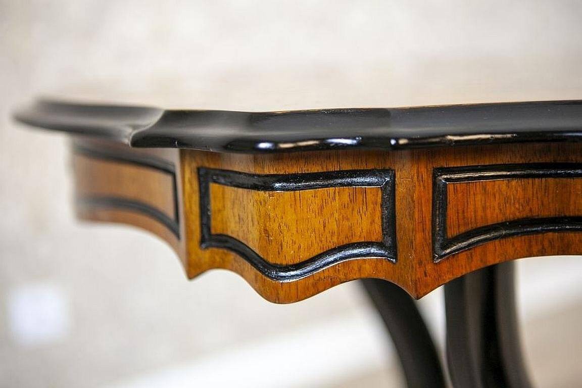 Antique Walnut Side Table with Veneered Top, 1890s