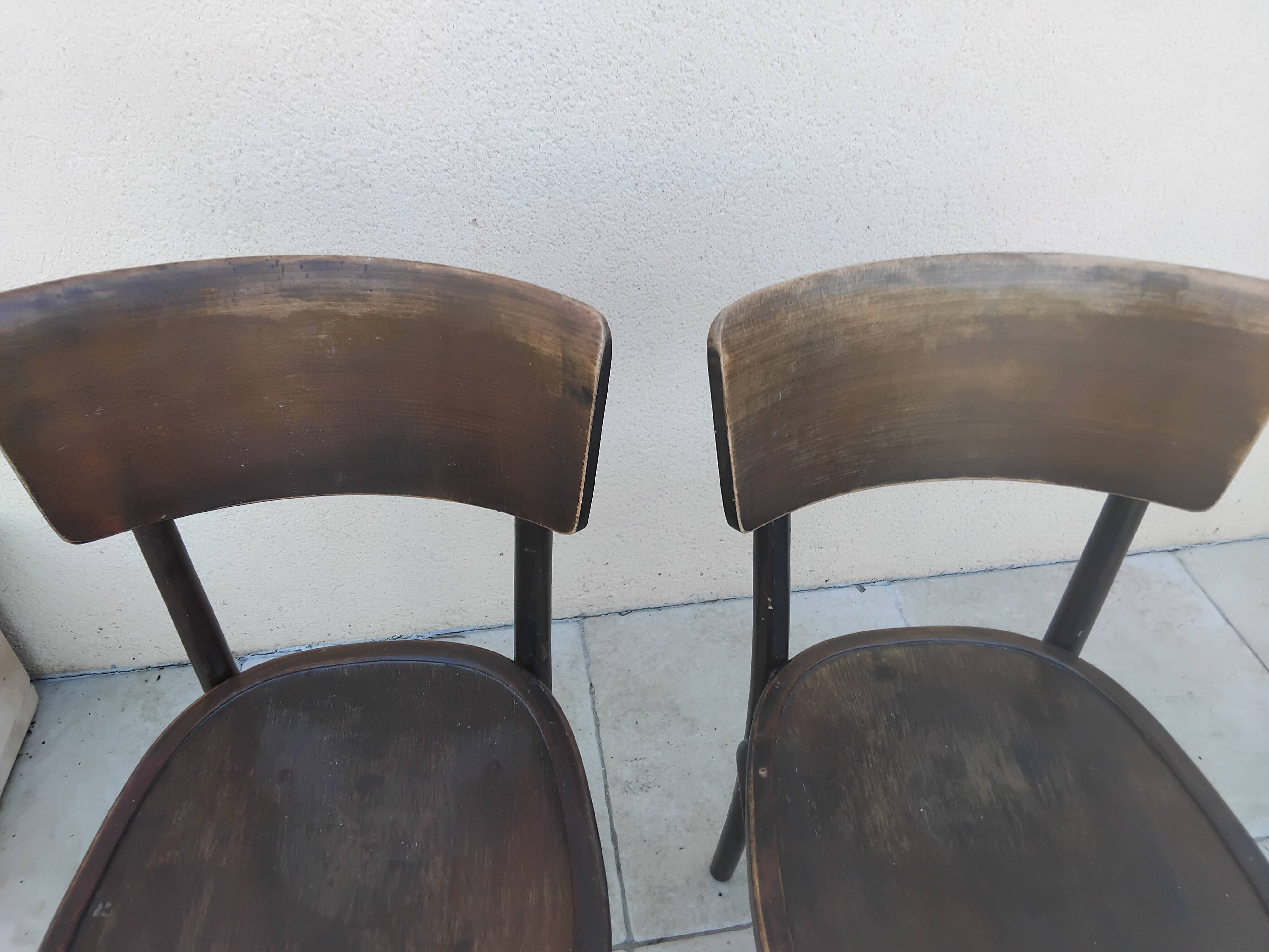 2 chaises de bistrot EM JEAN PROUVE vintage année 50