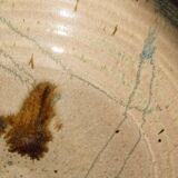 Hollow stoneware dish, signed Yves Loiselet
