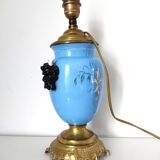Lamp foot blue vase heads of fauna