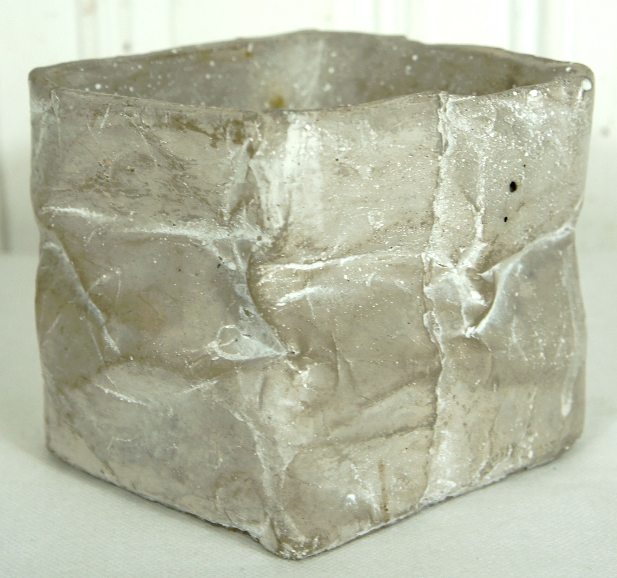 Cubist vase in crumpled ceramic