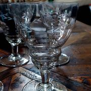 Set of 8 antique crystal glasses - 1940s-1950s