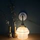 Vintage pink opaline globe wall light.