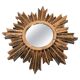 Modern golden sun mirror from the 20th century, plastic, 1980s